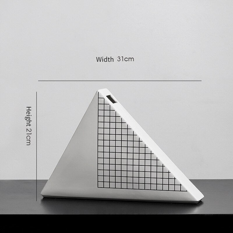Nordic geometric ceramic vase decoration, living room, TV cabinet, dining table, creative vase insertion, household, soft acacuss