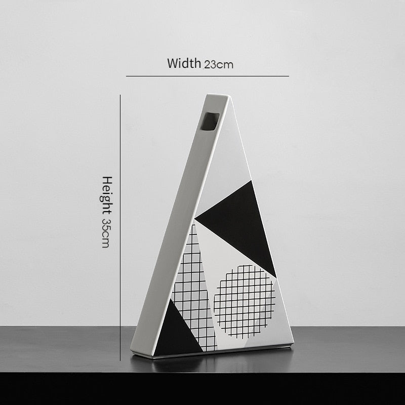 Nordic geometric ceramic vase decoration, living room, TV cabinet, dining table, creative vase insertion, household, soft acacuss
