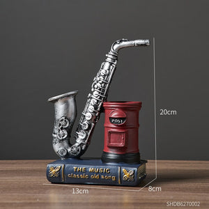 Notes Pen Holder Piano Musical Instrument Design Music Gift Classification Resin Pen Holder Stationery Student Pencil Holder acacuss