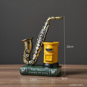 Notes Pen Holder Piano Musical Instrument Design Music Gift Classification Resin Pen Holder Stationery Student Pencil Holder acacuss