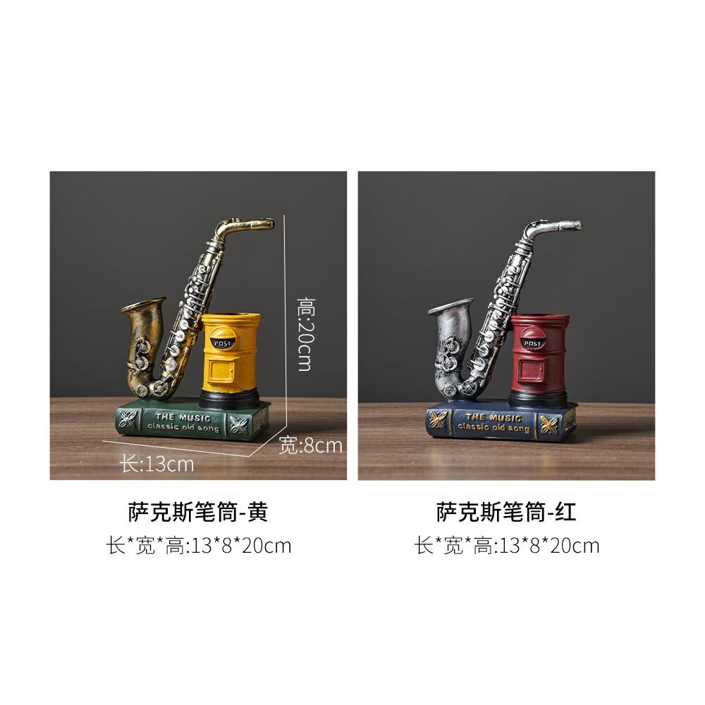 Notes Pen Holder Piano Musical Instrument Design Music Gift Classification Resin Pen Holder Stationery Student Pencil Holder acacuss