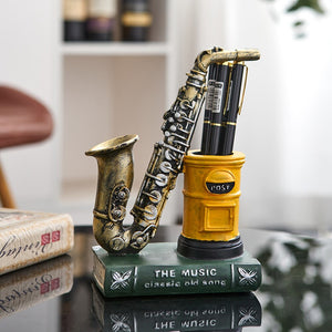 Notes Pen Holder Piano Musical Instrument Design Music Gift Classification Resin Pen Holder Stationery Student Pencil Holder acacuss
