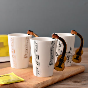 Novelty Music Note Cup Ceramic Guitar Coffee Mugs Personality Tea/Milk/Juice/Lemon Water Bottle Christmas Birthday Gift acacuss