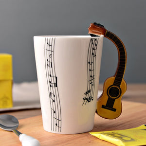 Novelty Music Note Cup Ceramic Guitar Coffee Mugs Personality Tea/Milk/Juice/Lemon Water Bottle Christmas Birthday Gift acacuss