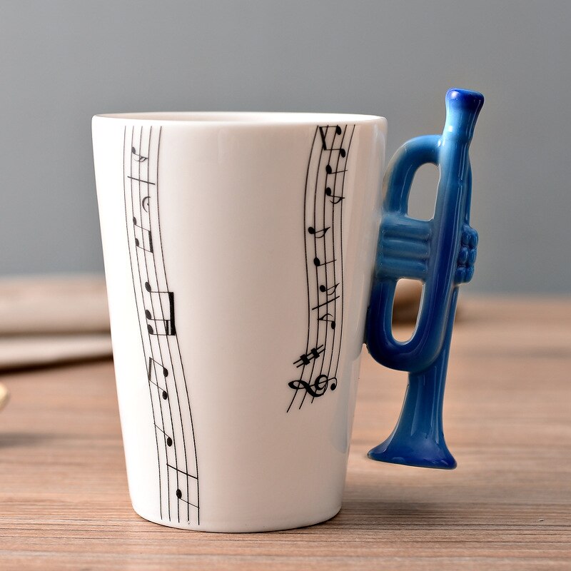 Novelty Music Note Cup Ceramic Guitar Coffee Mugs Personality Tea/Milk/Juice/Lemon Water Bottle Christmas Birthday Gift acacuss