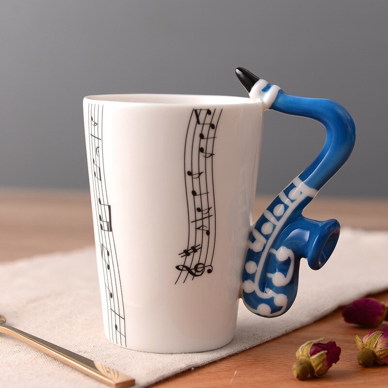 Novelty Music Note Cup Ceramic Guitar Coffee Mugs Personality Tea/Milk/Juice/Lemon Water Bottle Christmas Birthday Gift acacuss