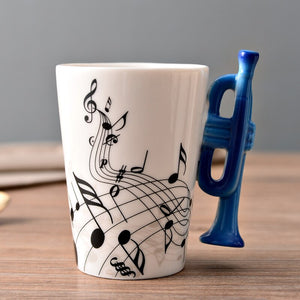 Novelty Music Note Cup Ceramic Guitar Coffee Mugs Personality Tea/Milk/Juice/Lemon Water Bottle Christmas Birthday Gift acacuss