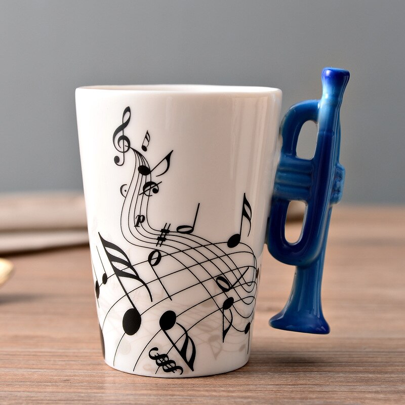 Novelty Music Note Cup Ceramic Guitar Coffee Mugs Personality Tea/Milk/Juice/Lemon Water Bottle Christmas Birthday Gift acacuss