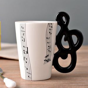 Novelty Music Note Cup Ceramic Guitar Coffee Mugs Personality Tea/Milk/Juice/Lemon Water Bottle Christmas Birthday Gift acacuss