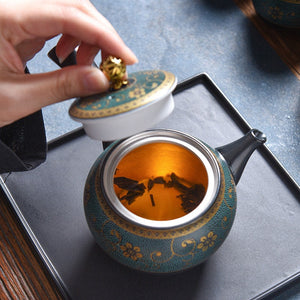 ACACUSS  Novelty kyusu  Unique teapot  sterling silver S999 interior wall  I Japanese  TeaPot with Infuser - ACACUSS