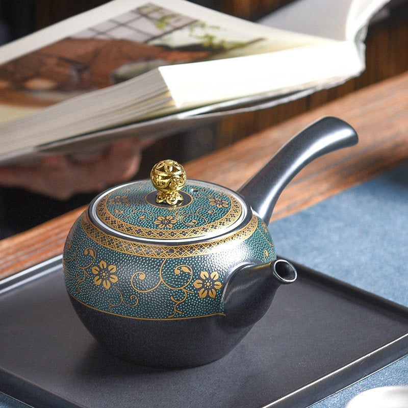 ACACUSS  Novelty kyusu  Unique teapot  sterling silver S999 interior wall  I Japanese  TeaPot with Infuser - ACACUSS