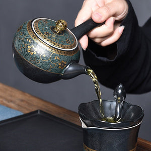 ACACUSS  Novelty kyusu  Unique teapot  sterling silver S999 interior wall  I Japanese  TeaPot with Infuser - ACACUSS