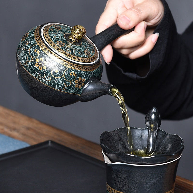 ACACUSS  Novelty kyusu  Unique teapot  sterling silver S999 interior wall  I Japanese  TeaPot with Infuser - ACACUSS