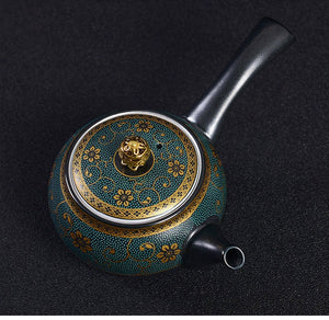 ACACUSS  Novelty kyusu  Unique teapot  sterling silver S999 interior wall  I Japanese  TeaPot with Infuser - ACACUSS