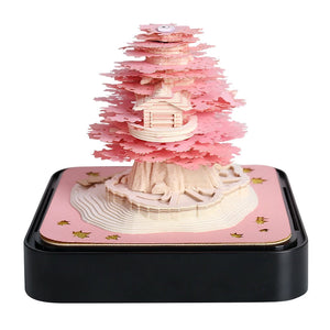 Omoshiroi Block 3D Notepad 2024 Calendar Cute Mushroom Ornament Led Memo Pad Office Calendars Desktop Decoration Birthday Gift acacuss