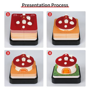 Omoshiroi Block 3D Notepad 2024 Calendar Cute Mushroom Ornament Led Memo Pad Office Calendars Desktop Decoration Birthday Gift acacuss