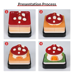 Omoshiroi Block 3D Notepad 2024 Calendar Cute Mushroom Ornament Led Memo Pad Office Calendars Desktop Decoration Birthday Gift acacuss