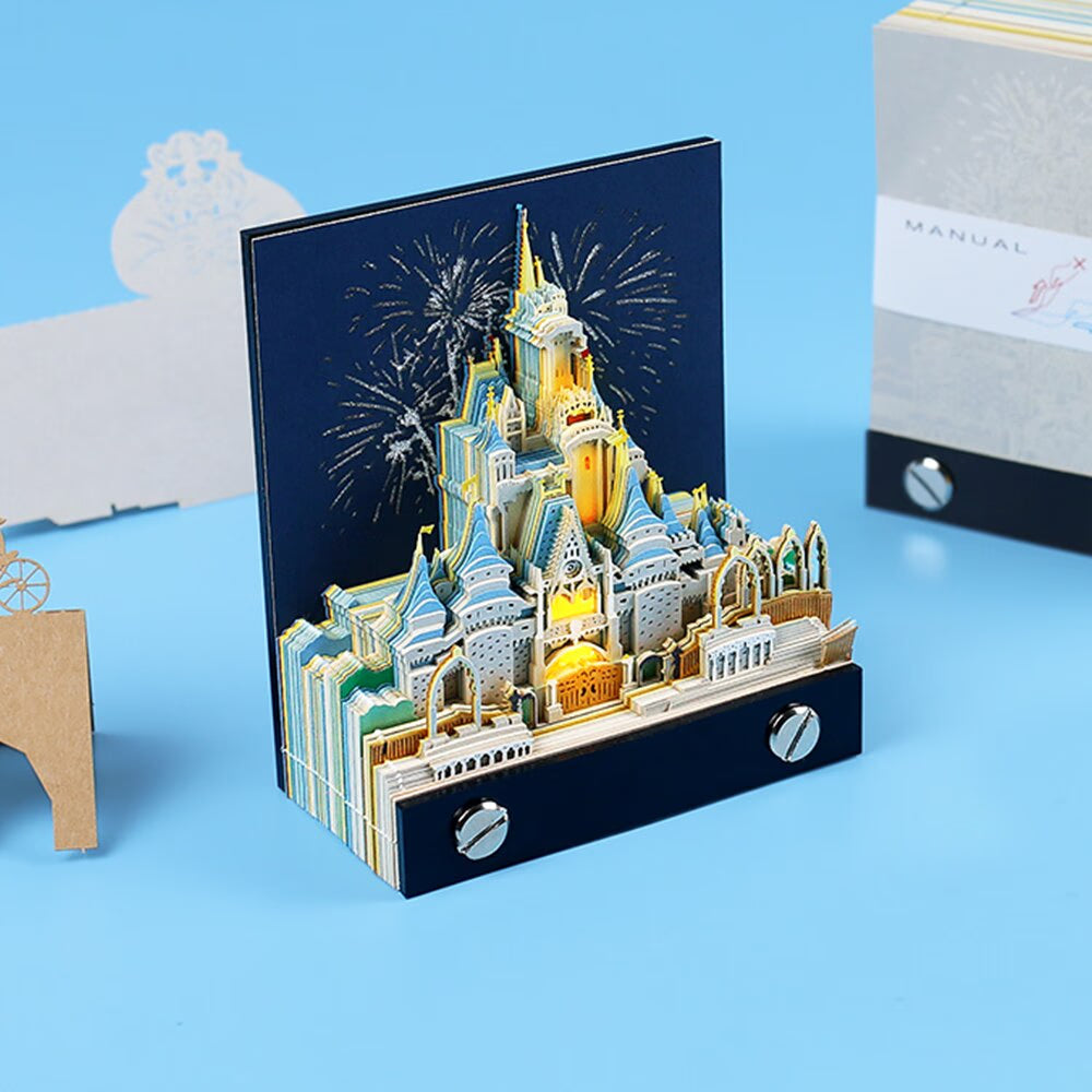 Omoshiroi Block 3D Notepad 2024 Calendar Cute Mushroom Ornament Led Memo Pad Office Calendars Desktop Decoration Birthday Gift acacuss