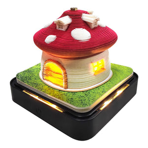 Omoshiroi Block 3D Notepad 2024 Calendar Cute Mushroom Ornament Led Memo Pad Office Calendars Desktop Decoration Birthday Gift acacuss
