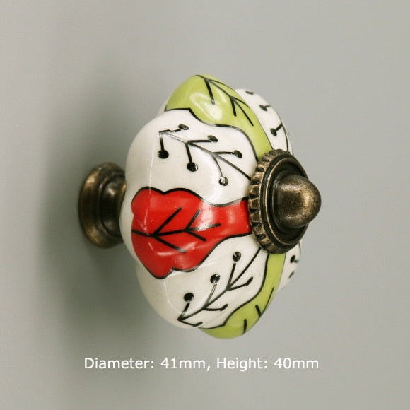 One Piece Vintage Ceramic Door Knobs for Cabinet Drawer, Closet Cupboard Wardrobe furniture door Pull Handle acacuss