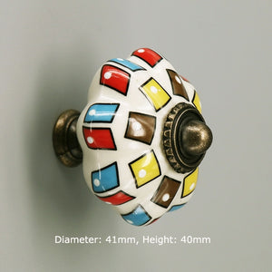 One Piece Vintage Ceramic Door Knobs for Cabinet Drawer, Closet Cupboard Wardrobe furniture door Pull Handle acacuss