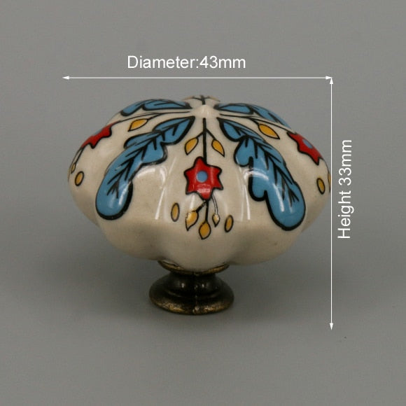 One Piece Vintage Ceramic Door Knobs for Cabinet Drawer, Closet Cupboard Wardrobe furniture door Pull Handle acacuss
