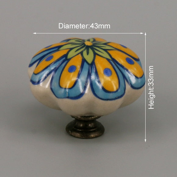 One Piece Vintage Ceramic Door Knobs for Cabinet Drawer, Closet Cupboard Wardrobe furniture door Pull Handle acacuss