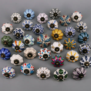 One Piece Vintage Ceramic Door Knobs for Cabinet Drawer, Closet Cupboard Wardrobe furniture door Pull Handle acacuss