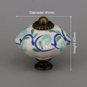 One Piece Vintage Ceramic Door Knobs for Cabinet Drawer, Closet Cupboard Wardrobe furniture door Pull Handle acacuss