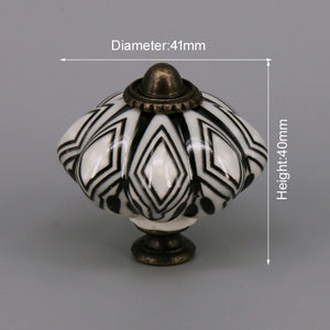One Piece Vintage Ceramic Door Knobs for Cabinet Drawer, Closet Cupboard Wardrobe furniture door Pull Handle acacuss