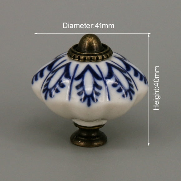 One Piece Vintage Ceramic Door Knobs for Cabinet Drawer, Closet Cupboard Wardrobe furniture door Pull Handle acacuss