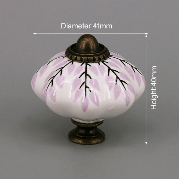 One Piece Vintage Ceramic Door Knobs for Cabinet Drawer, Closet Cupboard Wardrobe furniture door Pull Handle acacuss