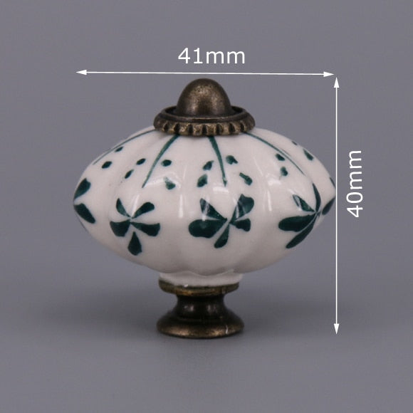 One Piece Vintage Ceramic Door Knobs for Cabinet Drawer, Closet Cupboard Wardrobe furniture door Pull Handle acacuss