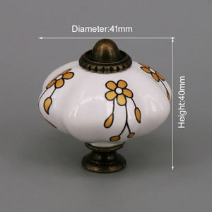 One Piece Vintage Ceramic Door Knobs for Cabinet Drawer, Closet Cupboard Wardrobe furniture door Pull Handle acacuss