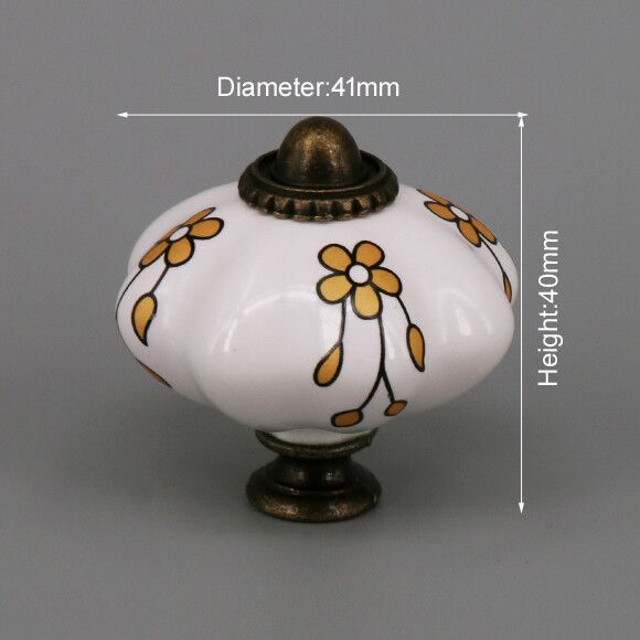One Piece Vintage Ceramic Door Knobs for Cabinet Drawer, Closet Cupboard Wardrobe furniture door Pull Handle acacuss