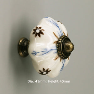 One Piece Vintage Ceramic Door Knobs for Cabinet Drawer, Closet Cupboard Wardrobe furniture door Pull Handle acacuss