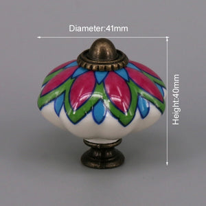 One Piece Vintage Ceramic Door Knobs for Cabinet Drawer, Closet Cupboard Wardrobe furniture door Pull Handle acacuss