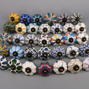One Piece Vintage Ceramic Door Knobs for Cabinet Drawer, Closet Cupboard Wardrobe furniture door Pull Handle acacuss