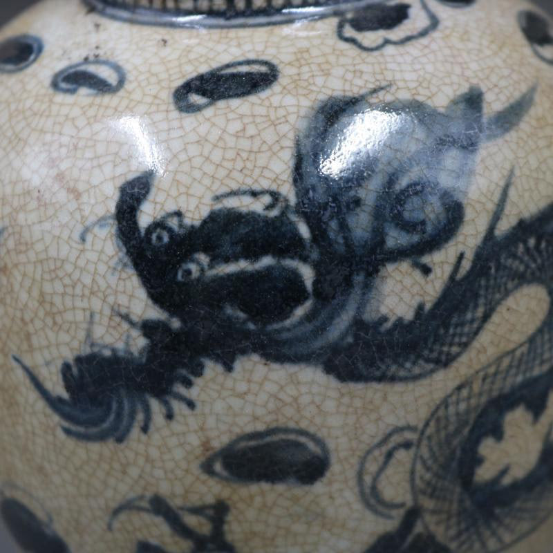 Opening Blue and White Dragon Pattern Porcelain Chinaware Ceramics Pot Jar Jug Vase acacuss