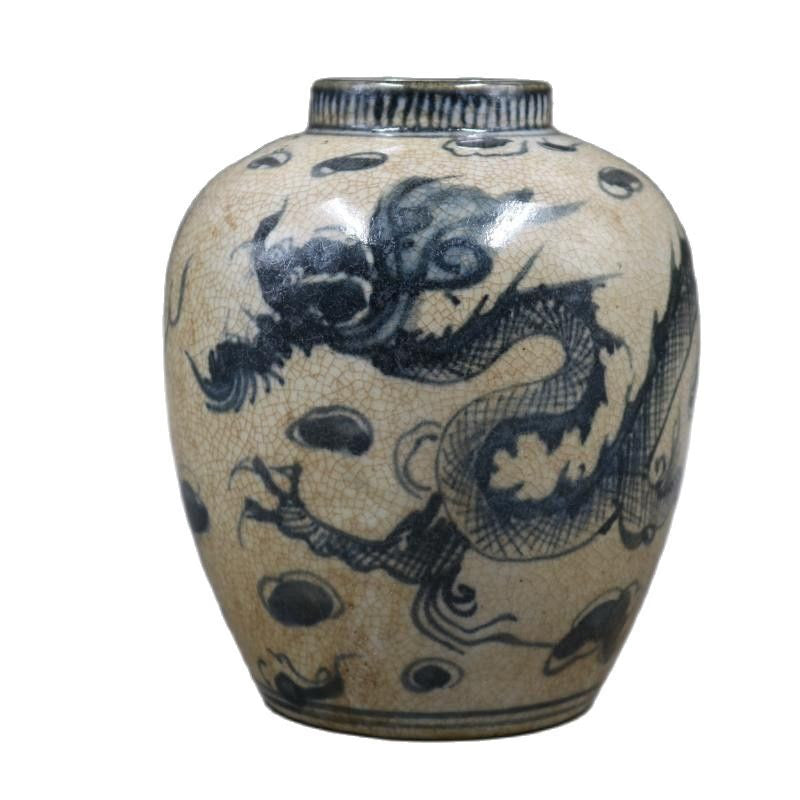 Opening Blue and White Dragon Pattern Porcelain Chinaware Ceramics Pot Jar Jug Vase acacuss