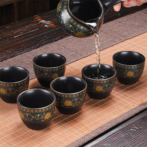 ACACUSS Oriental Chinese Gongfu Tea Set Unique TeaPot Lazy Stone Mill Automatic Ceramic Tea Set - ACACUSS