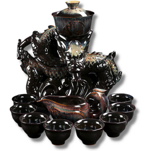 Oriental Dragon TeaPot | Chinese Vintage Tea Set | Antique Tea Set for adults - ACACUSS