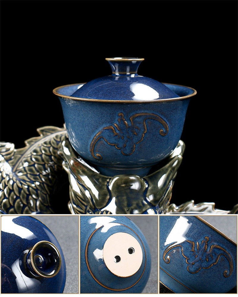 ACACUSS Oriental Dragon TeaPot | Chinese Vintage Tea Set | Tureen Tea Cups | Kungfu Tea | Tea Art | Antique Tea Set - ACACUSS