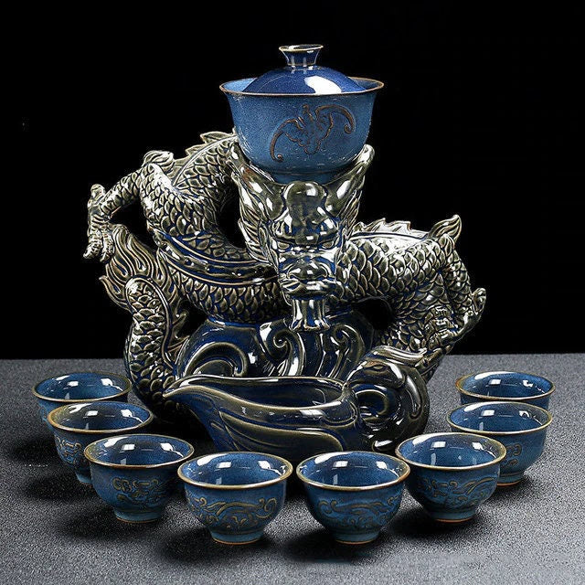 ACACUSS Oriental Dragon TeaPot | Chinese Vintage Tea Set | Tureen Tea Cups | Kungfu Tea | Tea Art | Antique Tea Set - ACACUSS