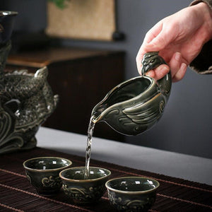 ACACUSS Oriental Dragon TeaPot | Chinese Vintage Tea Set | Tureen Tea Cups | Kungfu Tea | Tea Art | Antique Tea Set - ACACUSS
