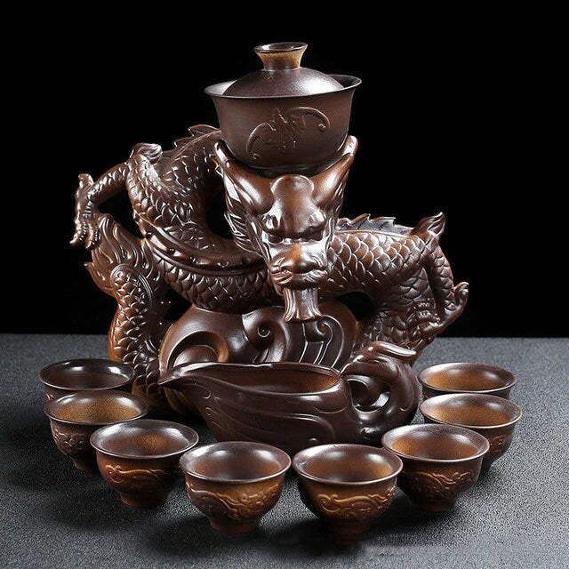 ACACUSS Oriental Dragon TeaPot | Chinese Vintage Tea Set | Tureen Tea Cups | Kungfu Tea | Tea Art | Antique Tea Set - ACACUSS
