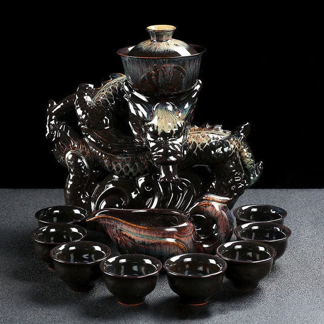 ACACUSS Oriental Dragon TeaPot | Chinese Vintage Tea Set | Tureen Tea Cups | Kungfu Tea | Tea Art | Antique Tea Set - ACACUSS