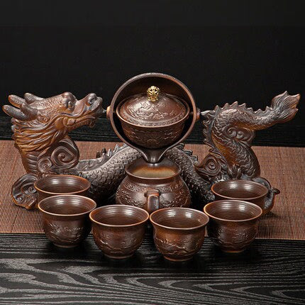 ACACUSS Oriental Dragon TeaPot | Chinese Vintage Tea Set | Tureen Tea Cups | Kungfu Tea | Tea Art | Antique Tea Set - ACACUSS