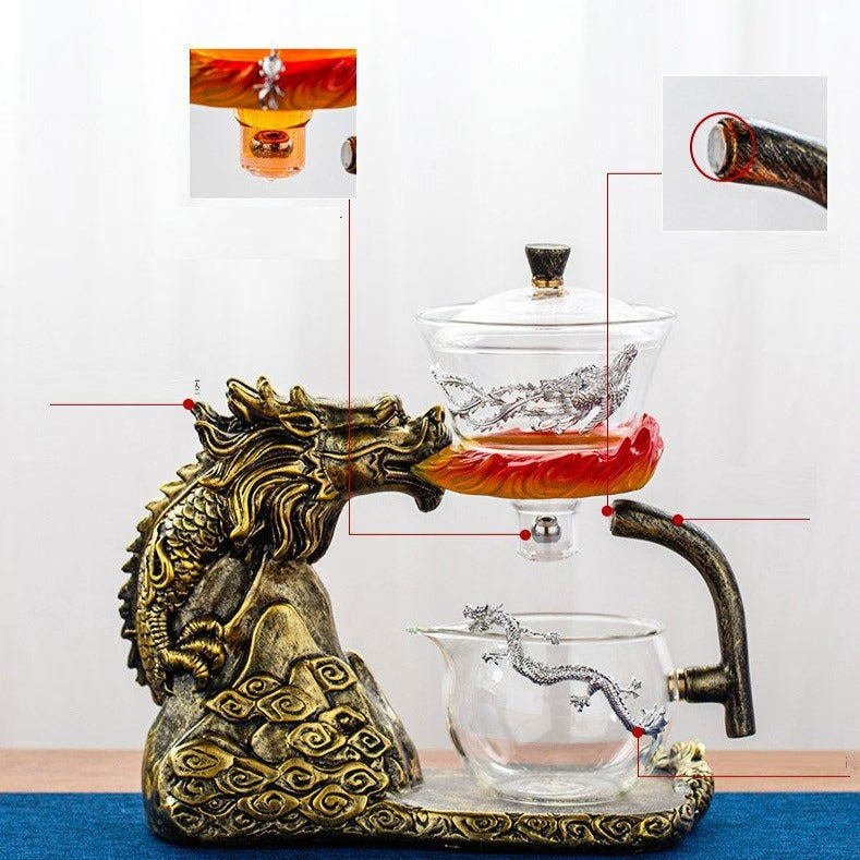 ACACUSS Oriental Dragon Tea Set Infuser | Chinese Vintage Tea Set | Tureen Tea Cups - ACACUSS
