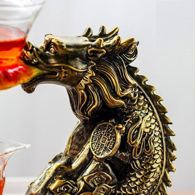ACACUSS Oriental Dragon Tea Set Infuser | Chinese Vintage Tea Set | Tureen Tea Cups - ACACUSS